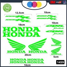 Adesivi Stickers HONDA CBR 600/1000 Kit 16pz vari colori, Moto Cod. 1459 (verde)