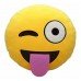 CUSCINO SMILE - LINGUACCIA - Emoji Smiley emoticon rotonda cuscino giocattolo Peluche Car Home Office Cushion Accessori Toy Pillow regalo (Linguaccia)