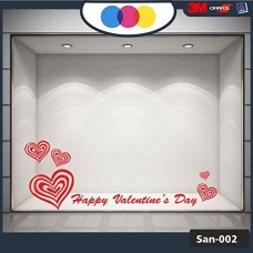Vetrofania San Valentino - Cuori adesivi - Dimensioni 100X30 cm - rosso - Vetrine per negozi - love, san valentino, stickers, adesivi