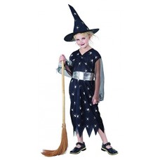 Costume Per Bambina Da Strega ( 11-14 ANNI ) , Ideale Per La Notte Di Halloween - CARNEVALE - - - - La confezione comprende: CAPPELLO VESTITO CINTURA - - - LA SCOPA NON è INCLUSA