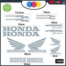 Adesivi Stickers HONDA CBR 600/1000 Kit 16pz vari colori, Moto Cod. 1459 (grigio)