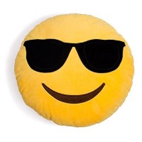 CUSCINO SMILE OCCHIALI - Emoji Smiley emoticon rotonda cuscino giocattolo Peluche Car Home Office Cushion Accessori Toy Pillow regalo (Occhiali)
