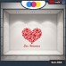 Vetrofania San Valentino - Cuori adesivi - Dimensioni 80X55 cm - rosso - Vetrine per negozi - love, san valentino, stickers, adesivi